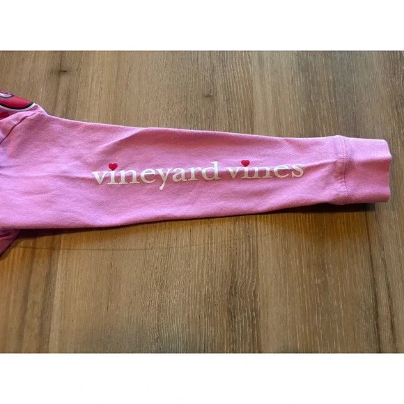 Vineyard Vines Valentine's Day Pink Red Chocolate Long Sleeve T-Shirt Size 5 - Picture 7 of 9